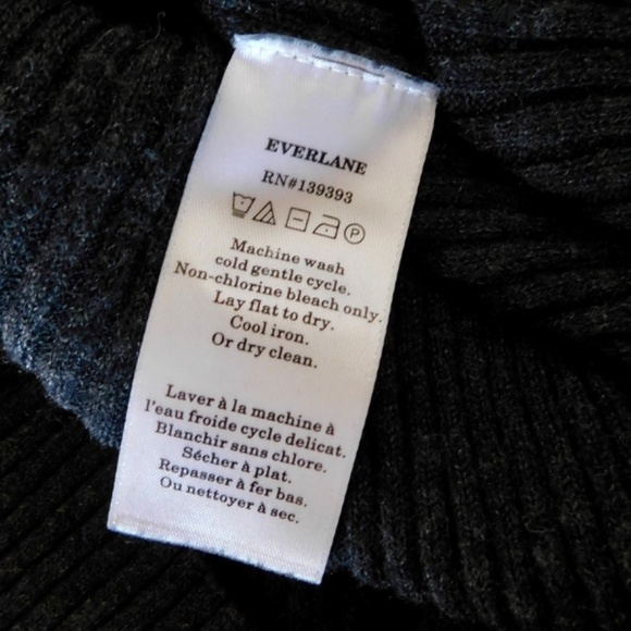EVERLANE Wool Blend Ribbed Midi Dress Turtleneck Minimalist Preppy XX-Small XXS - Picture 15 of 16